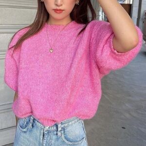 Zara Pink Crew Neck Sweater
